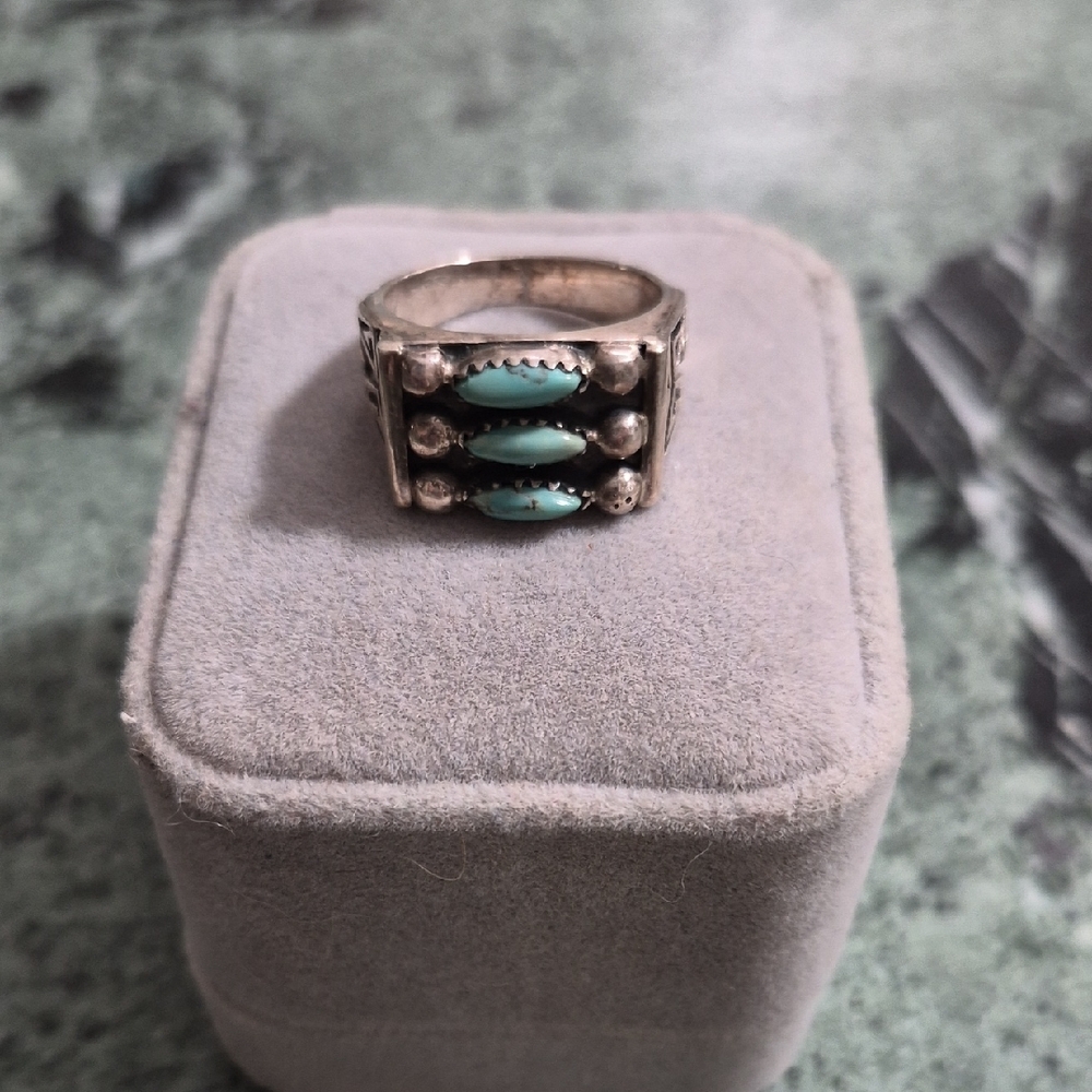 Sterling Silver Turquoise Marquise Cluster Ring - Women Jewelry